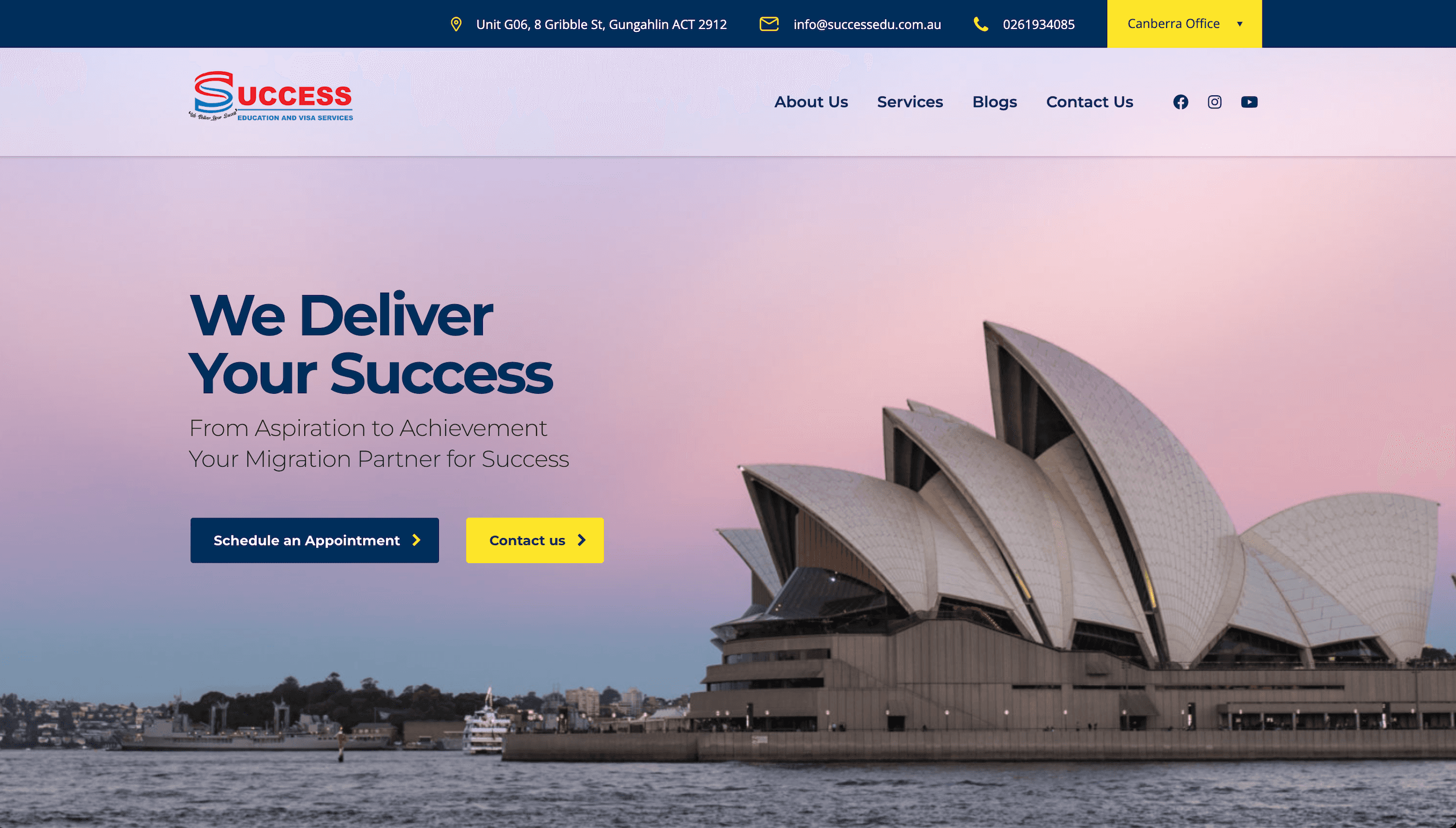 Development of Success Education and Visa Services Website