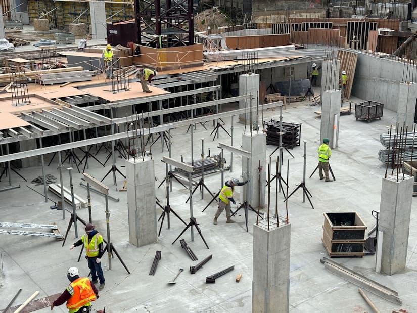 Construction site with ROI overlay